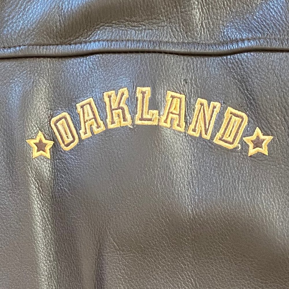 Oakland Raiders Leather Jacket VINTAGE G-III & Carl Banks NFL Size XL - Picture 4 of 11